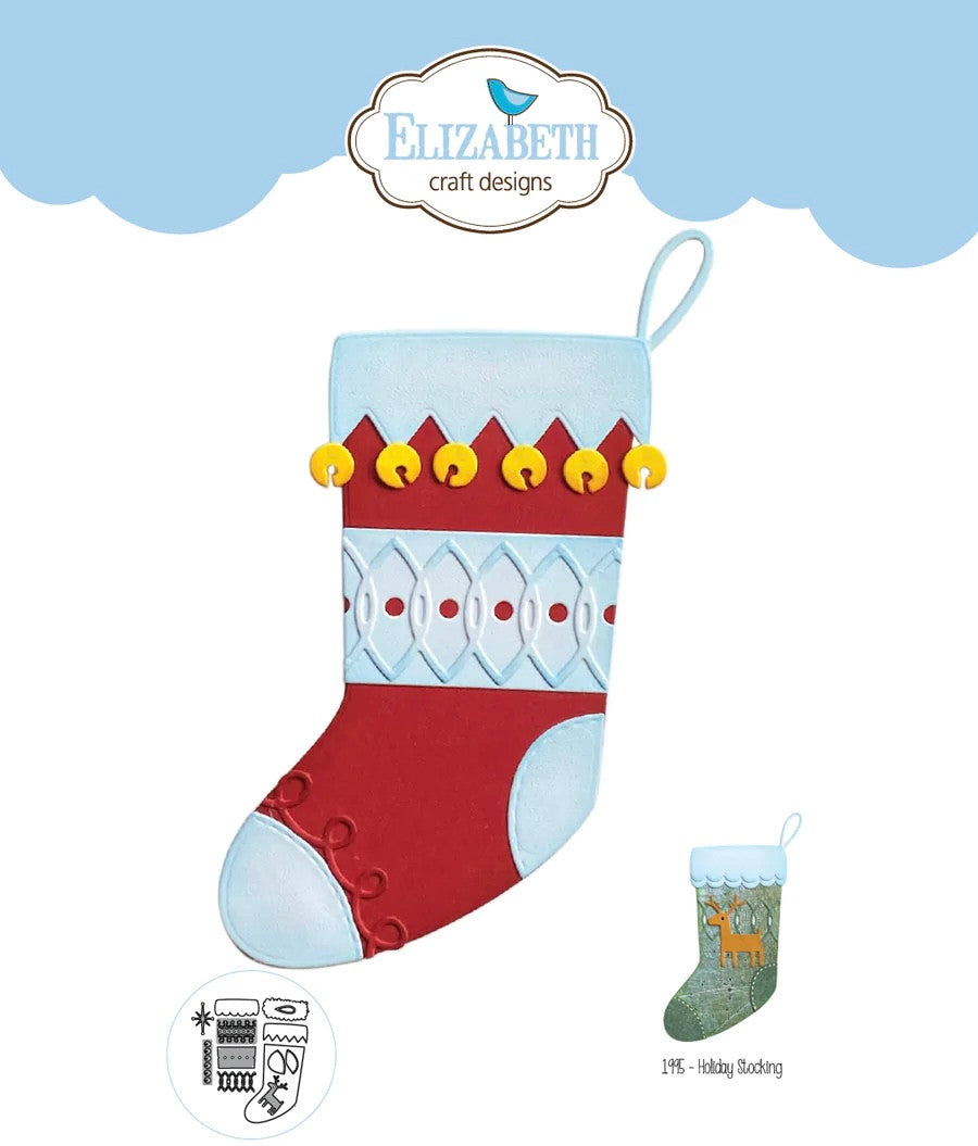 Elizabeth Craft Designs Holiday Stocking Die Set